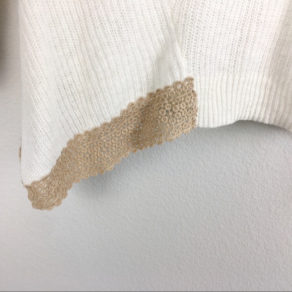 Logo | Cream Tan Lace Knit Sweater | Medium - Picture 5 of 6